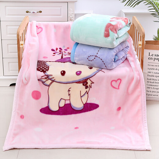 Children's blanket newborn cloud blanket double layer thickened child autumn and winter nap quilt baby products cover nap blanket orange red about 2.3Jin Jin equals 0.5 kg 140*110 double layer thickened
