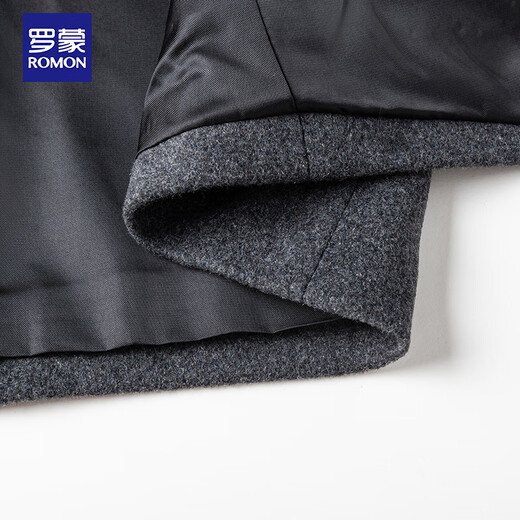 ROMON Woolen Suit Men's Autumn and Winter Business Casual Single Suit Coat Warm Jacket Men 2079 Black 4XL