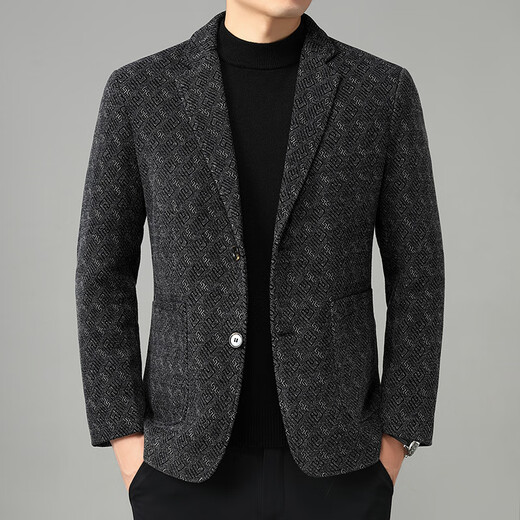 MAGIOPY luxury high-end brand men's wear removable down liner men's suit winter wear new middle-aged business casual suit black 2XL 185