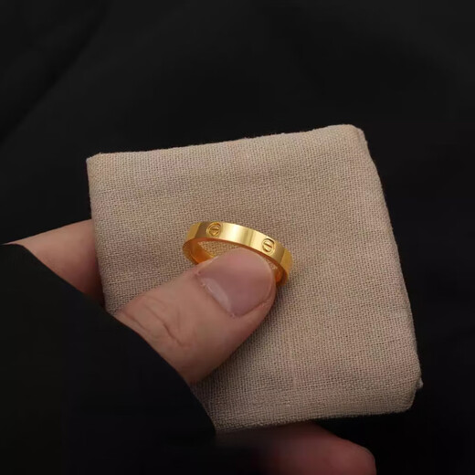 Fat Donglai's same style 18k gold rose gold ring 18K gold women's light luxury style men's ring couple ring ring light luxury Chenxiao ring (No. 8)