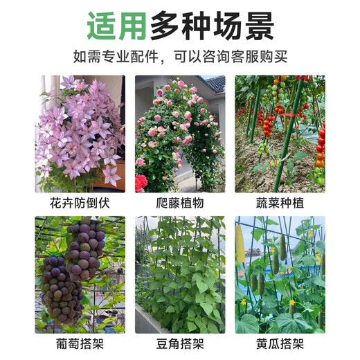
Plant climbing stand cucumber beans tomato stand plant support pole gardening flower stand grape garden outdoor diameter 8mm length 150cm [10 pieces]