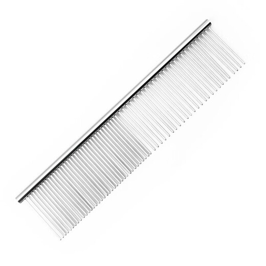 Cat and dog straight comb comb cat and dog cleaning and grooming electroplated stainless steel knot comb straight comb a small size