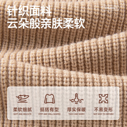 Mark Huafei Warm Knitted Sweater Men's Autumn and Winter Casual American Retro Henley Collar with Long Sleeves Black L