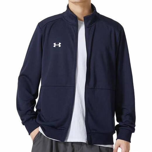 
Under Armour sports jacket men and women autumn casual cardigan jacket training team competition suit knitted comfortable top men's clothing 23600304-409 Navy men and women same stand collar S