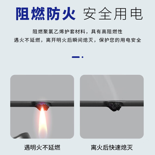 Minxing Cable 1.5 square copper core wire three core 3*1.5 square national standard copper wire sheathed soft wire ZC-RVV-3*1.5 square-1 meter