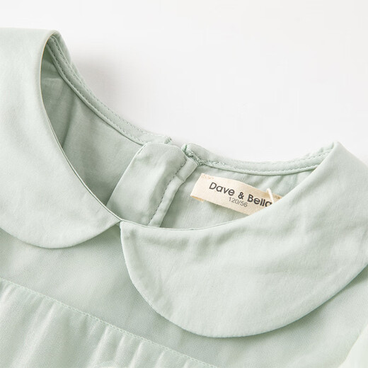 DAVE&BELLA children's skirts, girls' dresses, spring and autumn new mesh skirts, medium and large children's princess skirts, fashionable children's skirts, large children's clothing, green 120 cm (recommended height 110-120cm)