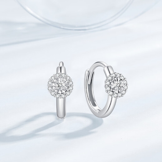 Chao Acer Platinum Platinum Diamond Earrings for Women PT950 Earrings Sparkling Fashion Gift for Girlfriend Single Single Style