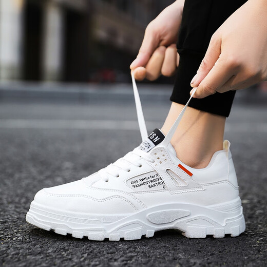 Hongxinger Duckling Erkeke 2025 Autumn Nuevo zapatos deportivos casuales zapatos para hombres zapatos blancos zapatos de papá hy1289 beige sencilla 44