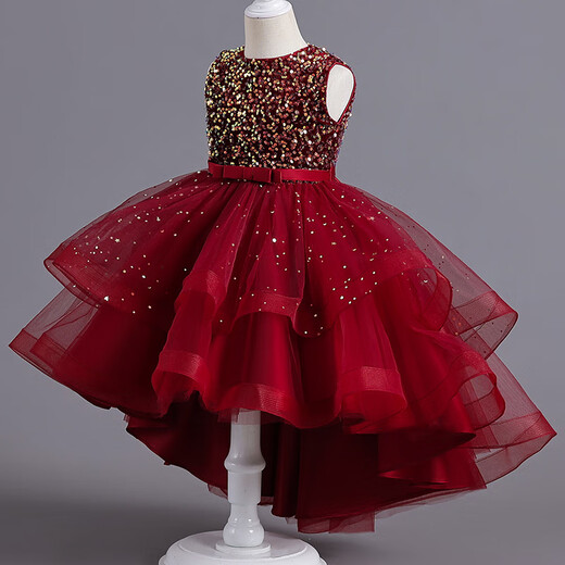 Vestido de cola hinchado de verano de la princesa Yu Yu 3-14 años