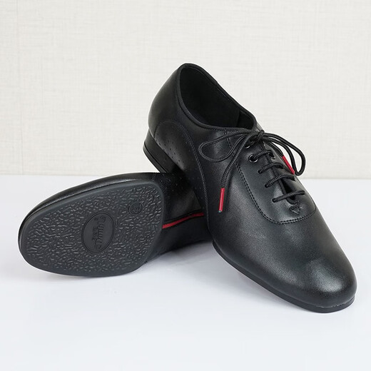 Danbaoluo Latin men's dance shoes adult dance shoes tango square dance leather national standard dance shoes waltz sailor dance 309 leather outdoor rubber sole two dot bottom 2.5CM 42