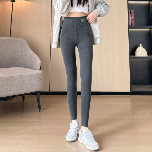Langsha pure cotton leggings women's outer wear autumn 2025 new elastic high waist tight slimming nine-point pants