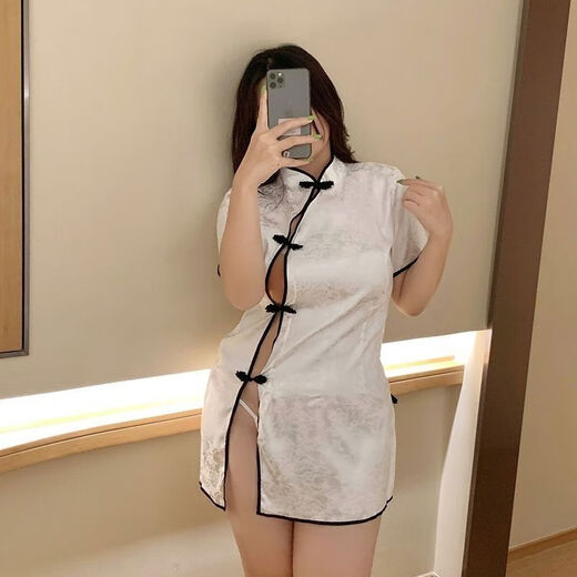 Free T-string 80190Jin Jin is equal to 0.5kg Sexy cheongsam pajamas nightgown dress white M size 80120Jin Jin is equal to 0.5kg