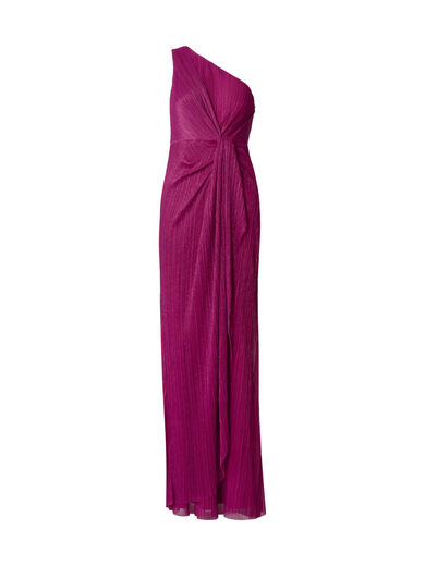 Adrianna Papell Women's Stardust Pleated Draped Gown Fuchsia 4