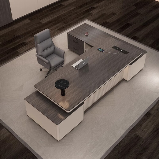 Boss desk office desk light luxury high-end president office desk and chair combination simple modern executive desk executive desk 1.8 meters boss desk (simple single cabinet)