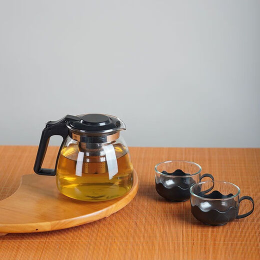 Runhuanian Selected Fashion Teapot Special Thickened Glass Stainless Steel High Temperature Resistant Filtration Large Capacity Tea Bar Machine Set Single Pot 900ml