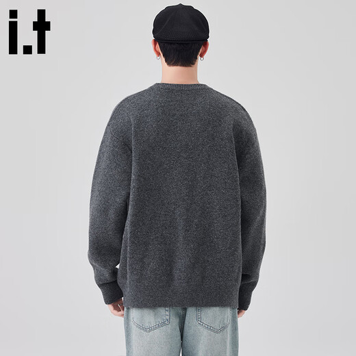 CHOCOOLATE it Henry collar sweater men's 2025 autumn and winter loose casual tops dark gray XL recommended 130Jin Jin equals 0.5kg -150Jin Jin equals 0.5kg