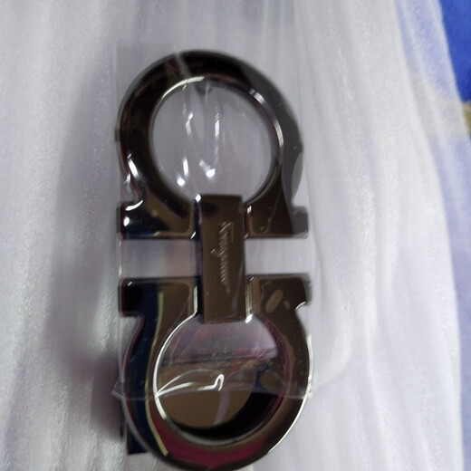 Suitable for Ferragamo belt buckle 8-figure buckle pure copper smooth buckle men's belt head accessories 3.5cm glossy silver