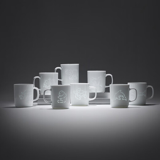 MUJI Linglong Porcelain Mug Water Cup Ceramic Cup Coffee Cup Tea Cup Manta Ray 530ml