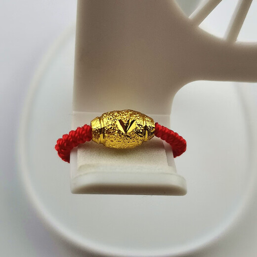 KZD Old Phoenix 999 pure gold ring gold ring female ring natal transfer bead ring braided red rope ring red rope transfer bead gold ring