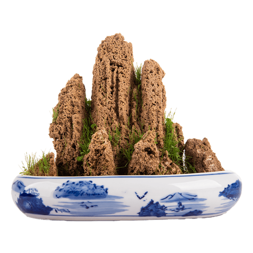 Absorbent stone natural stone bonsai fish tank courtyard large fish pond landscaping absorbent stone raw stone landscaping decoration height 10-14cm absorbent stone does not include pots and grass seeds included