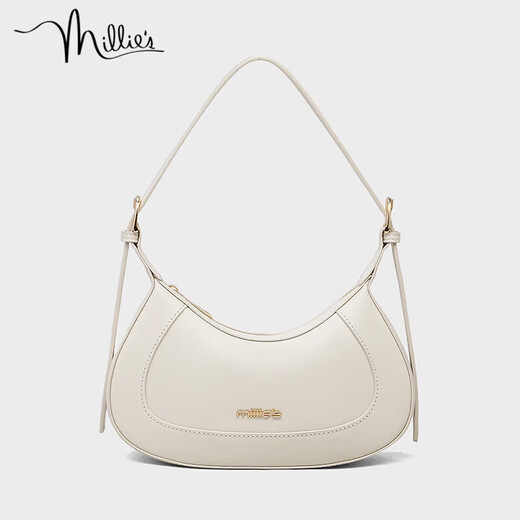 妙丽牛皮包包女包单肩包轻奢洋气斜挎月牙包生日礼物高级感送女友老婆