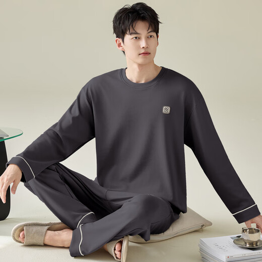 
Palando men's pajamas spring and autumn pure cotton long-sleeved boys autumn and winter teenagers men's home clothes 2025 new large size 11932 L