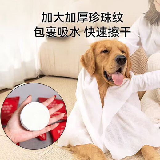Pet Disposable Compressed Bath Towels Strongly Absorbent Cat and Dog Bath Towels Travel Portable Large Size Thickened 1 Pack Compressed Bath Towels Large Size Thickened 4 Pack