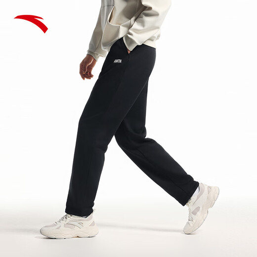 ANTA fleece warm sports pants men's straight sweatpants autumn knitted outdoor running trousers flat casual pants