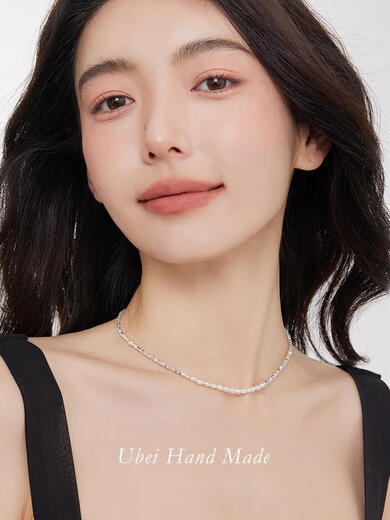 Youbei Handmade Natural Freshwater Pearl Broken Silver Necklace Women's Accessible Luxury Niche Design Lock Broken Silver Necklace