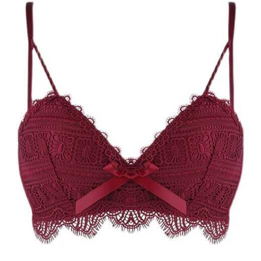 Triumph zodiac year underwear set for women, lace sexy red bra, small breasts, flat chest push-up bra, autumn and winter underwear for women, burgundy set 85A 85/38A