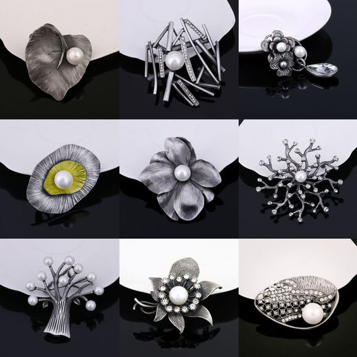
Chengwu cross-border hot brooch high-end light luxury clothing accessories pin jewelry pearl brooch enamel placket DY13754-1