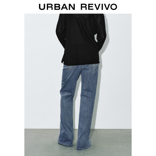 UR2025 new autumn women's denim resurgence washed flared denim trousers UWB850004 light blue 26