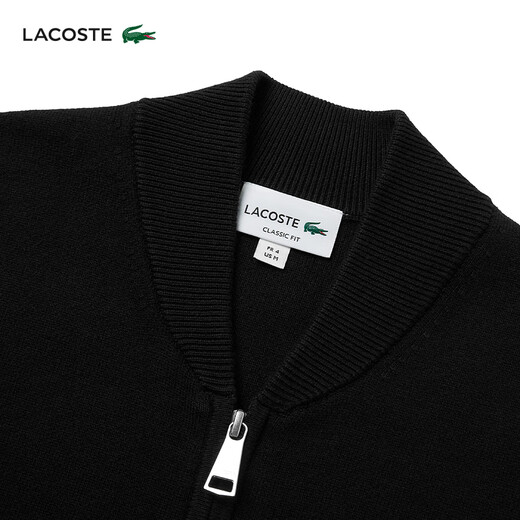 LACOSTE法国鳄鱼男装25秋冬新款羊毛混纺飞行员夹克针织衫|AH5177 031/黑色 XL 6