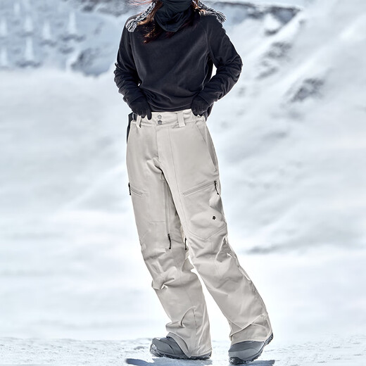 AWKA ski pants for women and men 2025 new waterproof 3L warm workwear ski pants cold-proof plus P cotton black BZK116 M
