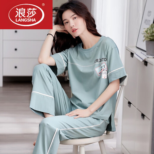 Langsha pijama para mujeres nuevos pantalones de manga corta de algodón de verano