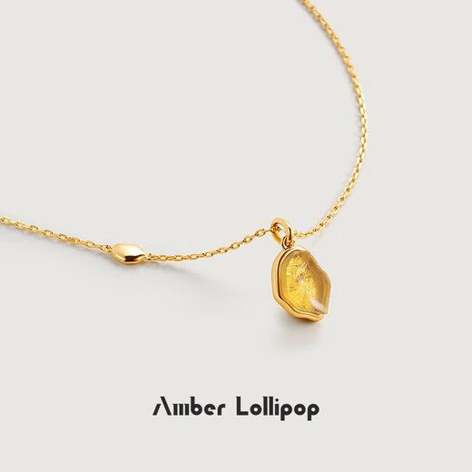 Amber Lollipop Wang Yuwen's same style crystal necklace women's light luxury niche pendant anniversary birthday gift for girlfriend and wife