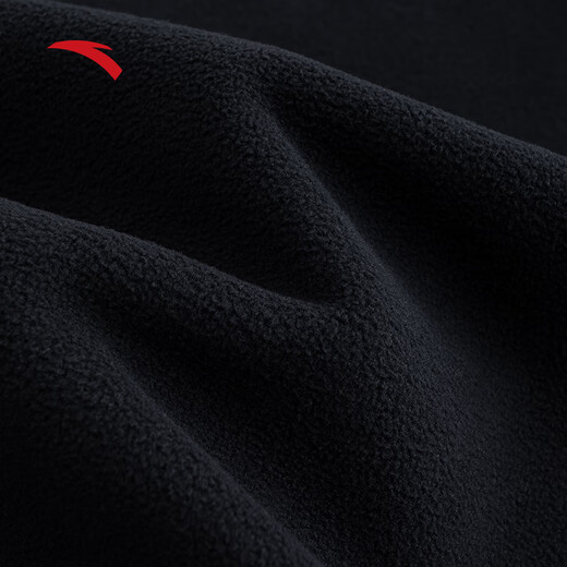 ANTA Fire Shell丨Polar Fleece Jacket Men's 2025 Autumn and Winter New Mountaineering Sports Jacket Jacket Liner Stand Collar Basic Black-3 XL