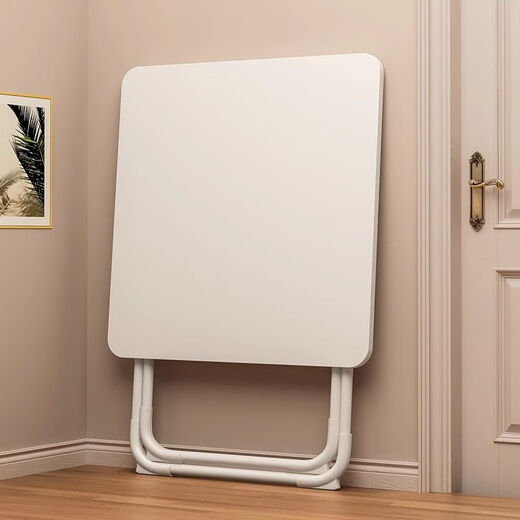 Chibalun home dining table small apartment cream white dining square table rental house light portable stall milk tea shop folding table