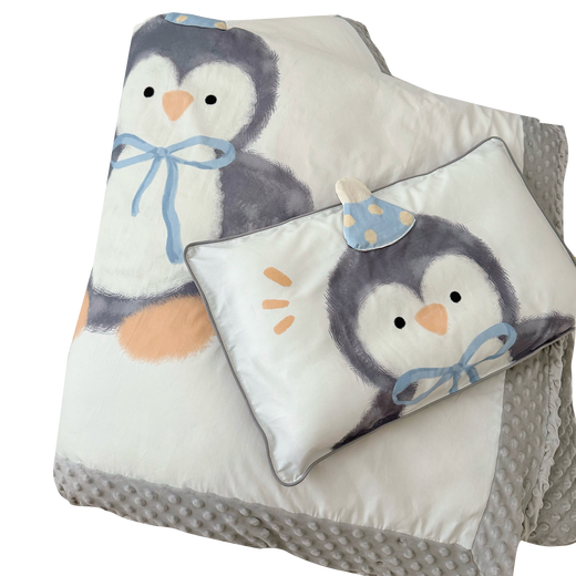 MOEDOOBIE 100% Cotton Beanie Quilt Cover Children's Category A Infant and Toddler Autumn and Winter Soybean Quilt Thickened Universal Cover Blanket Large Edition - Strawberry Rabbit without Core 120*150 Beanie Blanket (with zipper, can be used as a quilt cover)