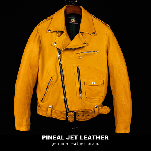 PJL Men's Color Sheepskin Motorcycle Japanese Retro Distressed Harley Short Motorcycle Harley Leather Jacket J22 Sheepskin Jacket Gray S (120Jin Jin is equal to less than 0.5kg)