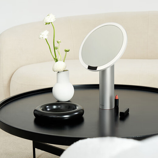 AMIRO all girls' wardrobe makeup mirrors LED lighted small white mirror O series_small white mirror