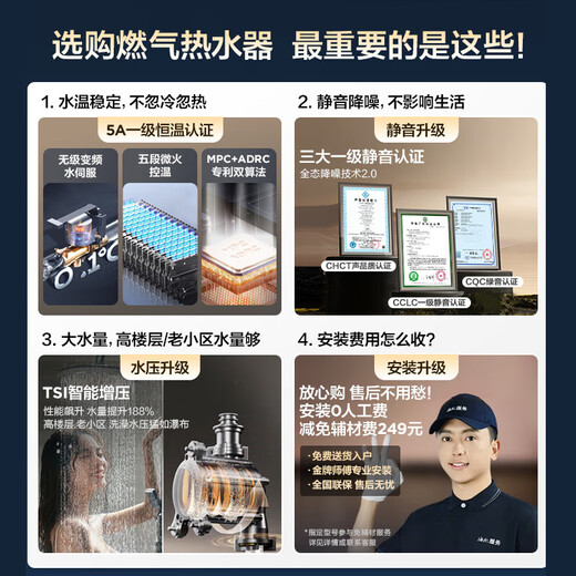 Haier Silent King KL7PRO 16-liter natural gas water heater, full-dimensional noise reduction, first-level constant temperature, 15% national subsidy, small volume and large water volume, old for new