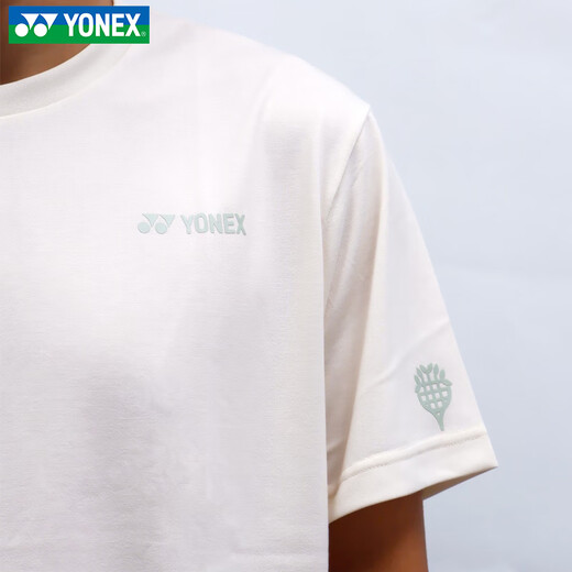 尤尼克斯（YONEX）羽毛球服男女款夏季新款运动套装速干短袖短裤上衣裤子 男款短袖16873CR_456冰米色 M