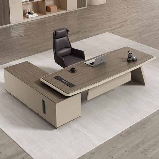 Desk Boss Desk Simple Modern Executive Desk Creative Office Desk and Chair Combination President Manager Desk Supervisor Desk Gray Track + Khaki 1.8 Meter Boss Desk