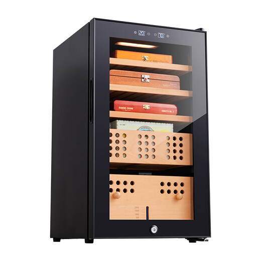 Vinocave cigar cabinet constant temperature and humidity household small negative ion ammonia removal 3D moisturizing cigar cedar wood temperature control humidity intelligent cigar display cabinet CH-70AH
