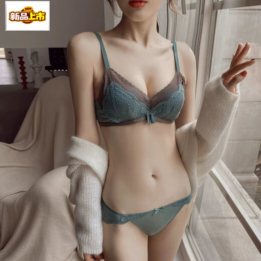 MORTEN SOLUM Big Brand Niche Soft Underwear Women's Wireless Lace Sweet and Comfortable Push Up Adjustable Flat Chest Small Breast Push Up Bra Black 85A 85/38-AB Cup Universal