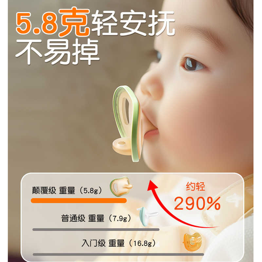 PIKOBELLO pacifier silicone pacifier for newborn babies to stop crying, S size 0-3 months, 1 piece, free storage box + anti-chain