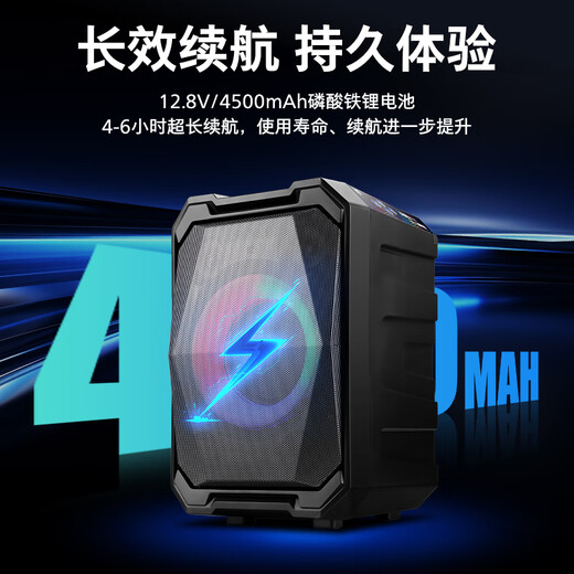 Philips (PHILIPS) SD308 square dance audio outdoor stage high-power mobile portable trolley speaker wireless Bluetooth high-volume karaoke amplification with dual microphones