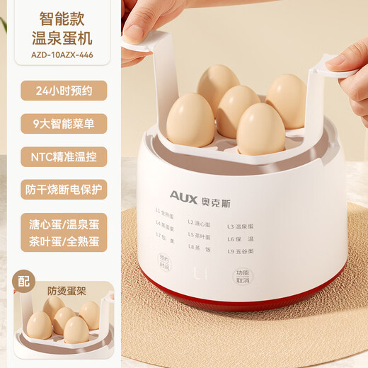 AUX egg cooker, egg steamer, electric steamer, steamed breakfast artifact, multi-functional fully automatic mini breakfast machine for 2-3 people, single and double layer egg custard all-in-one machine for one person, single layer, basic model