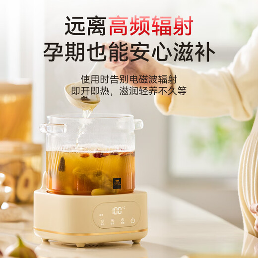 World KitchenAmerican Corning Health Pot Full Glass Constant Temperature Pot Home Multifunctional Office Tea Maker Kettle Scented Tea 1.2L Flagship Model Tea Strainer + Stew Cup + Stew Pot